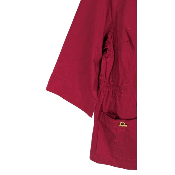 CATHERINES Added Diminsions Top SIZE 1X Burgundy Gold Tone Toggle Closure Retro - Picture 8 of 12